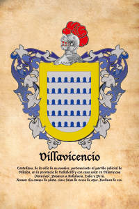 Escudo heráldico del apellido VILLAVICENCIO