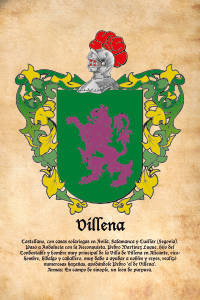 Escudo heráldico del apellido VILLENA