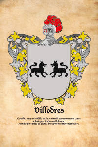 Escudo heráldico del apellido VILLODRES