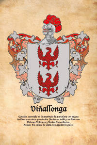 Escudo heráldico del apellido VIÑALLONGA