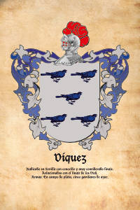 Escudo heráldico del apellido VIQUEZ