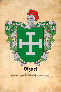 Escudo heráldico del apellido VIZUET