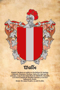 Escudo heráldico del apellido WALDE