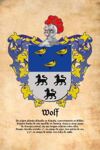 Escudo heráldico del apellido WOLF