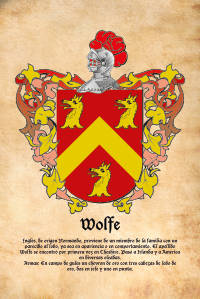 Escudo heráldico del apellido WOLFE