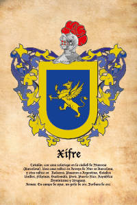 Escudo heráldico del apellido XIFRE