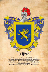 Escudo heráldico del apellido XIFRER
