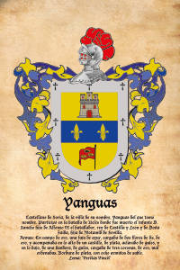 Escudo heráldico del apellido YANGUAS