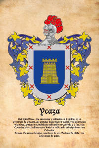 Escudo heráldico del apellido Ycaza