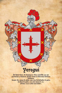 Escudo heráldico del apellido YEREGUI