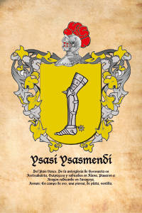 Escudo heráldico del apellido Ysasi Ysasmendi