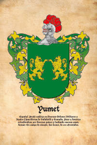Escudo heráldico del apellido YUMET