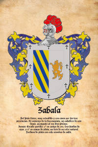 Escudo heráldico del apellido ZABALA