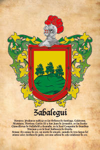 Escudo heráldico del apellido ZABALEGUI