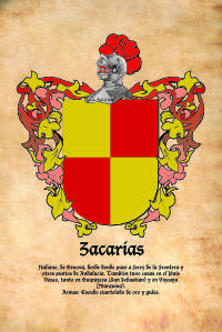 Escudo heráldico del apellido ZACARIAS