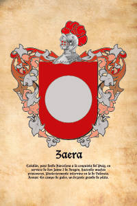 Escudo heráldico del apellido ZAERA