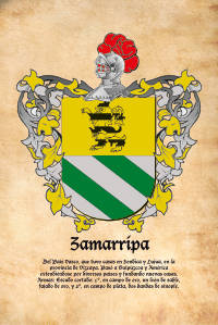 Escudo heráldico del apellido ZAMARRIPA