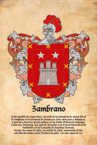 Escudo heráldico del apellido ZAMBRANO