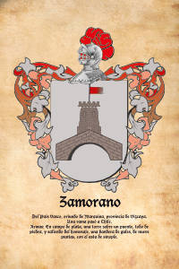 Escudo heráldico del apellido ZAMORANO