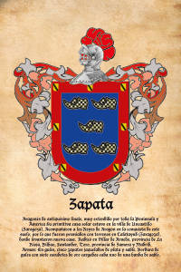 Escudo heráldico del apellido ZAPATA