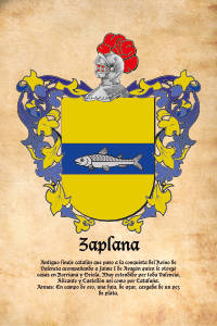 Escudo heráldico del apellido ZAPLANA