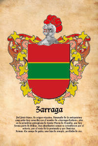 Escudo heráldico del apellido ZARRAGA