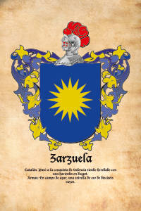 Escudo heráldico del apellido ZARZUELA