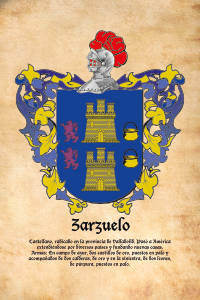 Escudo heráldico del apellido ZARZUELO