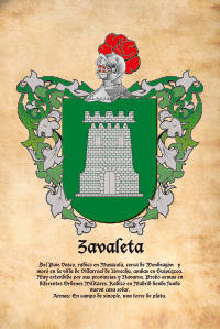 Escudo heráldico del apellido ZAVALETA