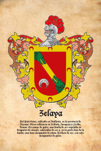 Escudo heráldico del apellido ZELAYA