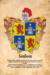 Escudo heráldico del apellido Zendoia