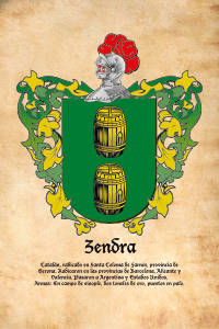 Escudo heráldico del apellido ZENDRA