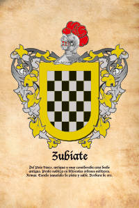 Escudo heráldico del apellido ZUBIATE