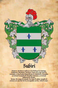 Escudo heráldico del apellido ZUBIRI