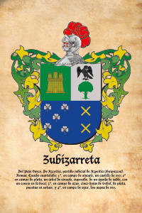 Escudo heráldico del apellido ZUBIZARRETA
