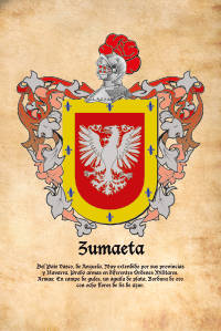 Escudo heráldico del apellido ZUMAETA
