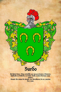 Escudo heráldico del apellido ZURDO